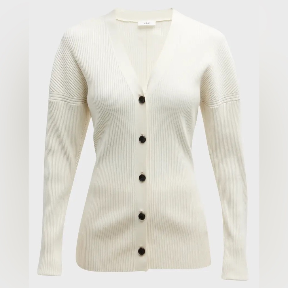 ALC Ellen Ribbed Button-Front Cardigan - Picture 3 of 10